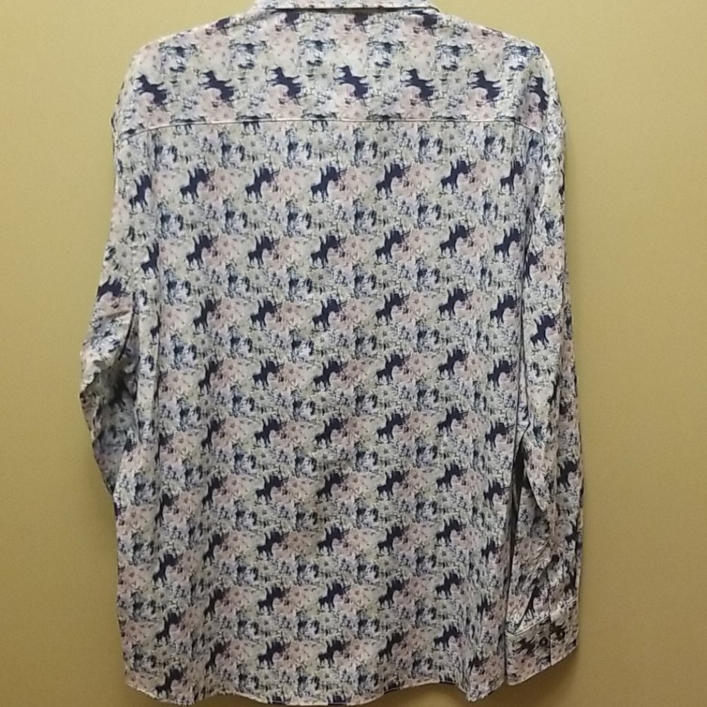 Construct Floral Abstract Design Button Down - Picture 2 of 5